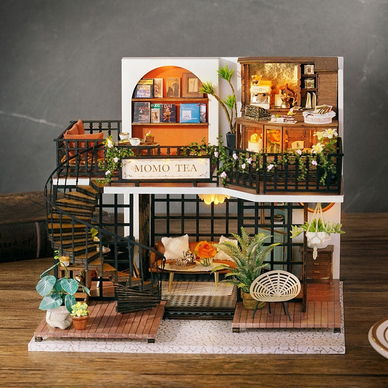 Forest Tea Shop DIY Miniature House Kit