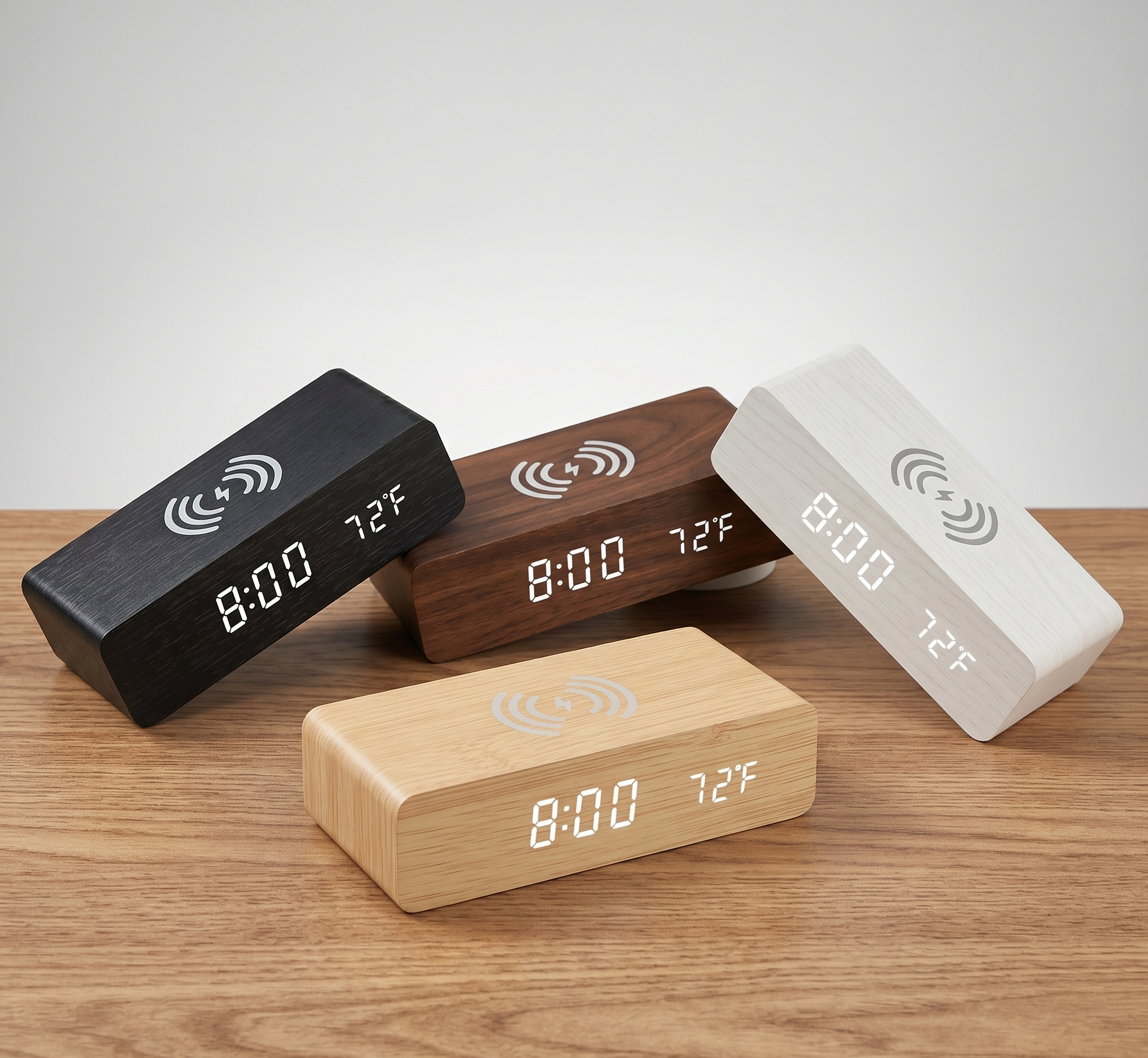 Digital Alarm Clock with Wireless Charging Pad, LED Display — DawnBlock