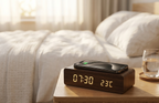 Digital Alarm Clock with Wireless Charging Pad, LED Display — DawnBlock