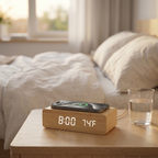 Digital Alarm Clock with Wireless Charging Pad, LED Display — DawnBlock