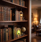 ShelfGlow — Iron Bookend Light, Halloween Bookshelf Decor