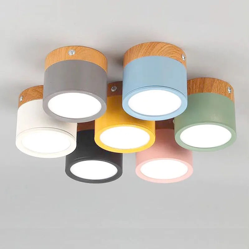 CanopyGlow — Nordic Wood-Accent LED Ceiling Spot