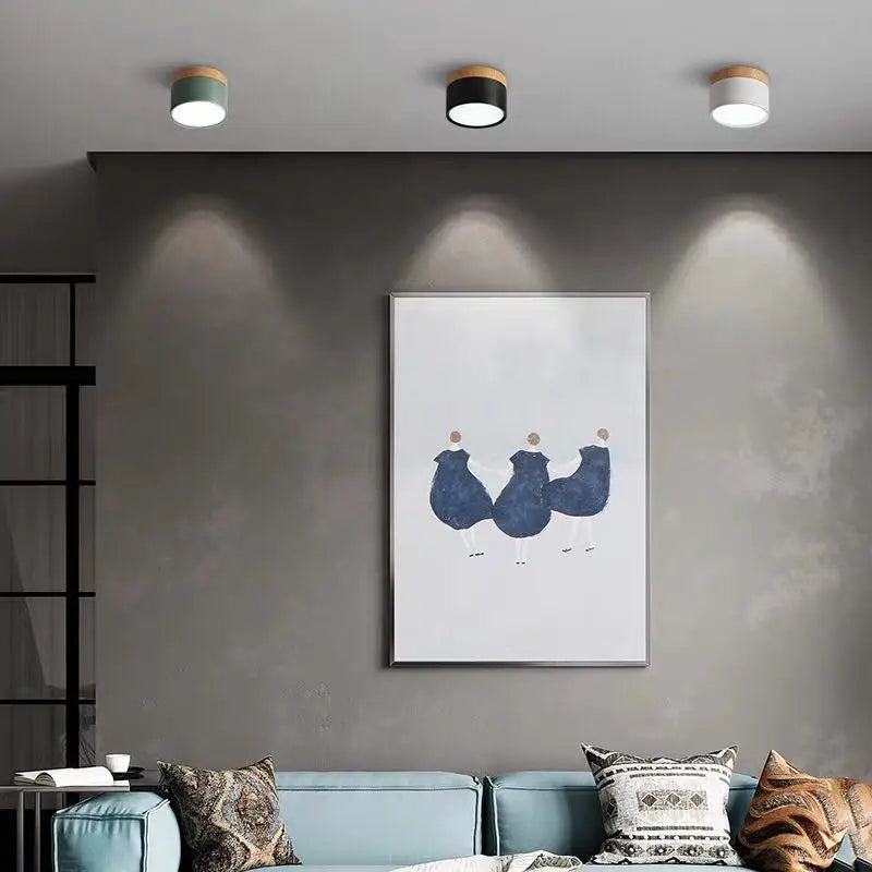 CanopyGlow — Nordic Wood-Accent LED Ceiling Spot