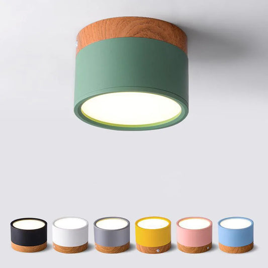 CanopyGlow — Nordic Wood-Accent LED Ceiling Spot