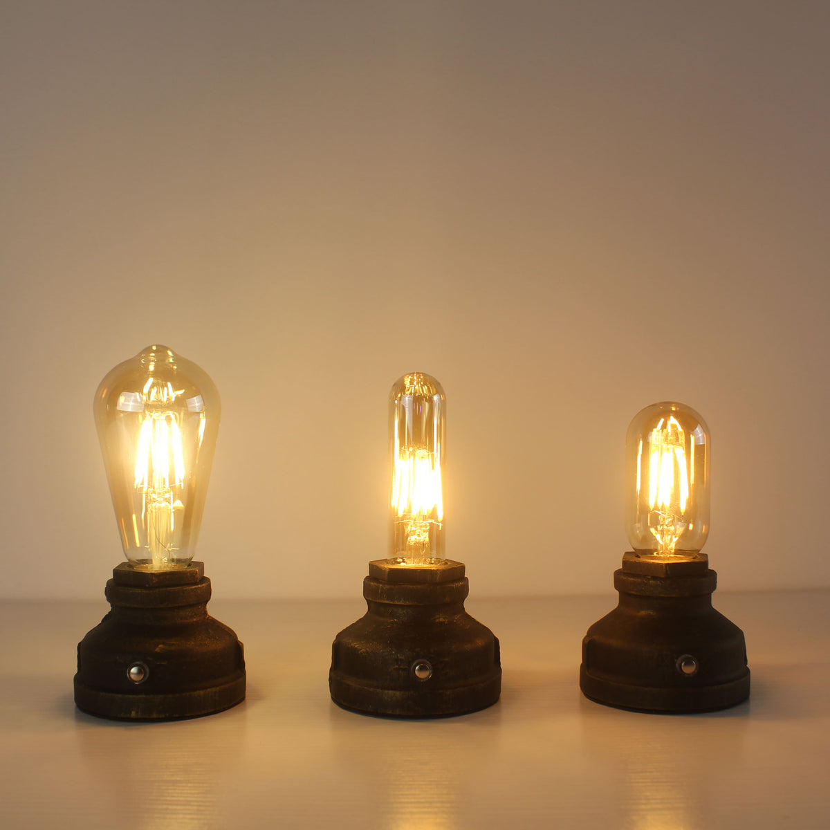 Steampunk Cordless Pipe Edison Table Lamp for Restaurant & Bar