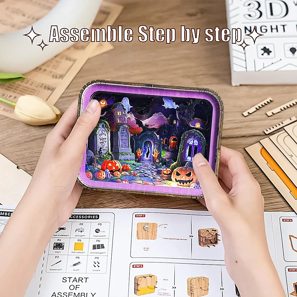 Halloween 3D Night Light Kit