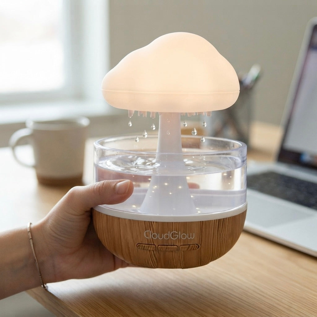 CloudGlow — Rechargeable Rain Cloud Humidifier & Diffuser