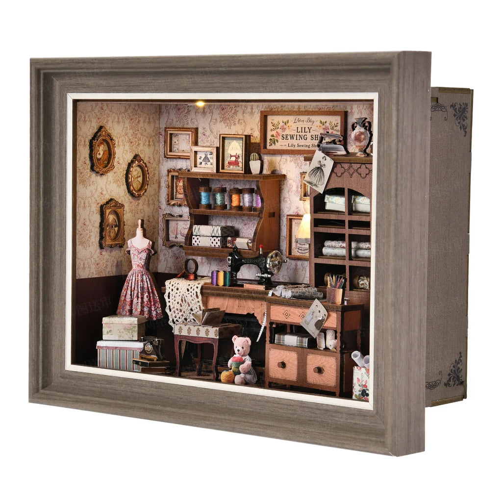 Lily Sewing Shop Miniature With LED Lights