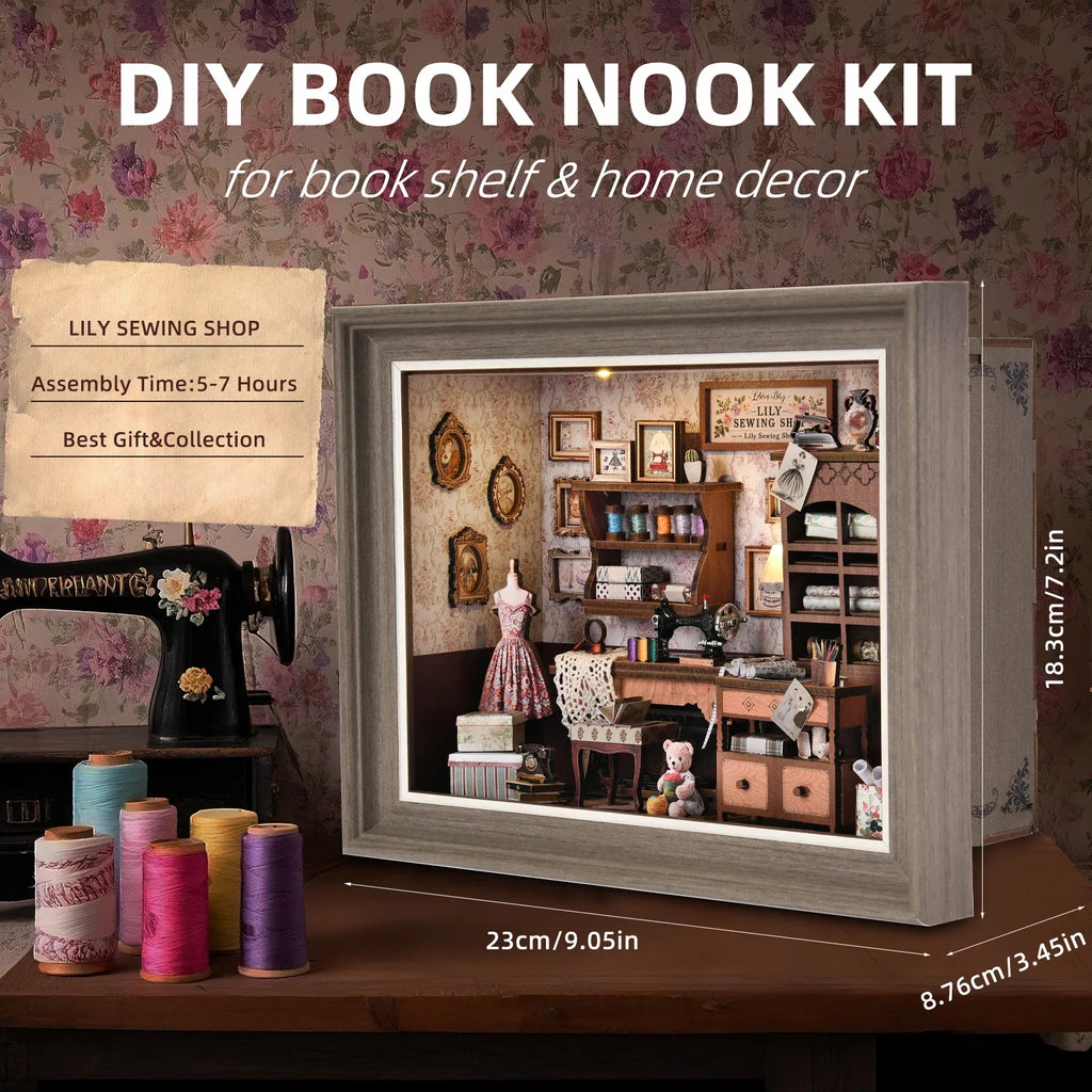 Lily Sewing Shop Miniature With LED Lights