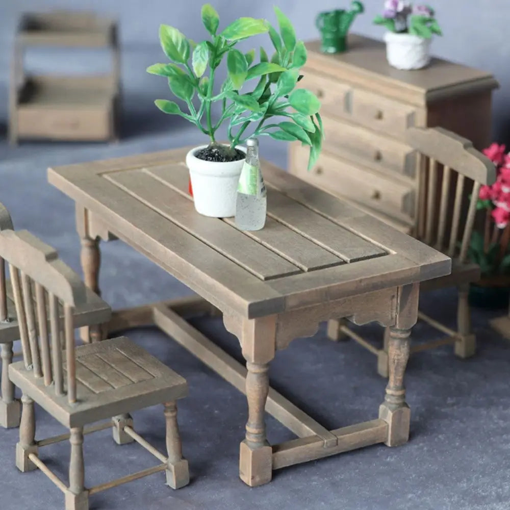Dollhouse Wooden Dining Set 1:12