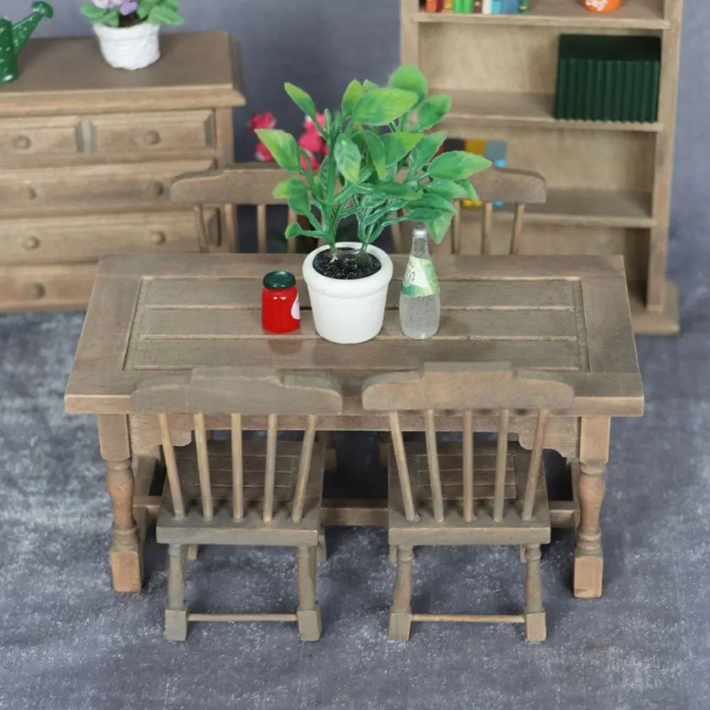 Dollhouse Wooden Dining Set 1:12