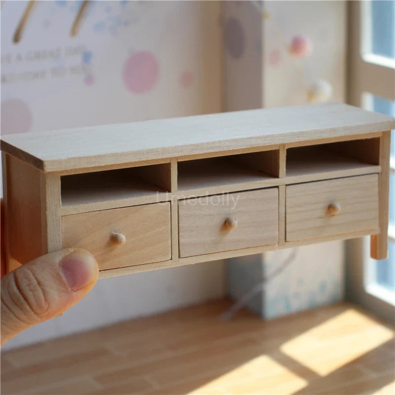 Dollhouse TV Bench 1:6 Scale