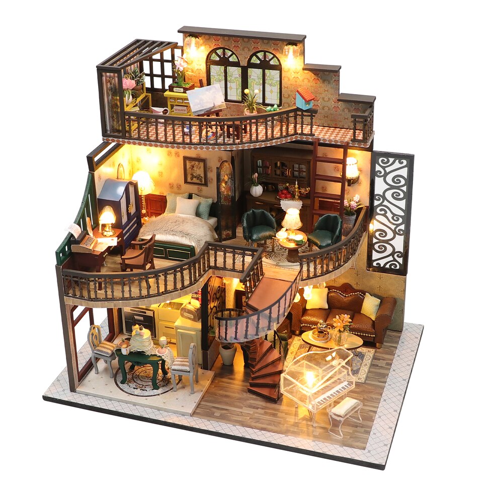 Modern Loft European DIY Miniature House Kit