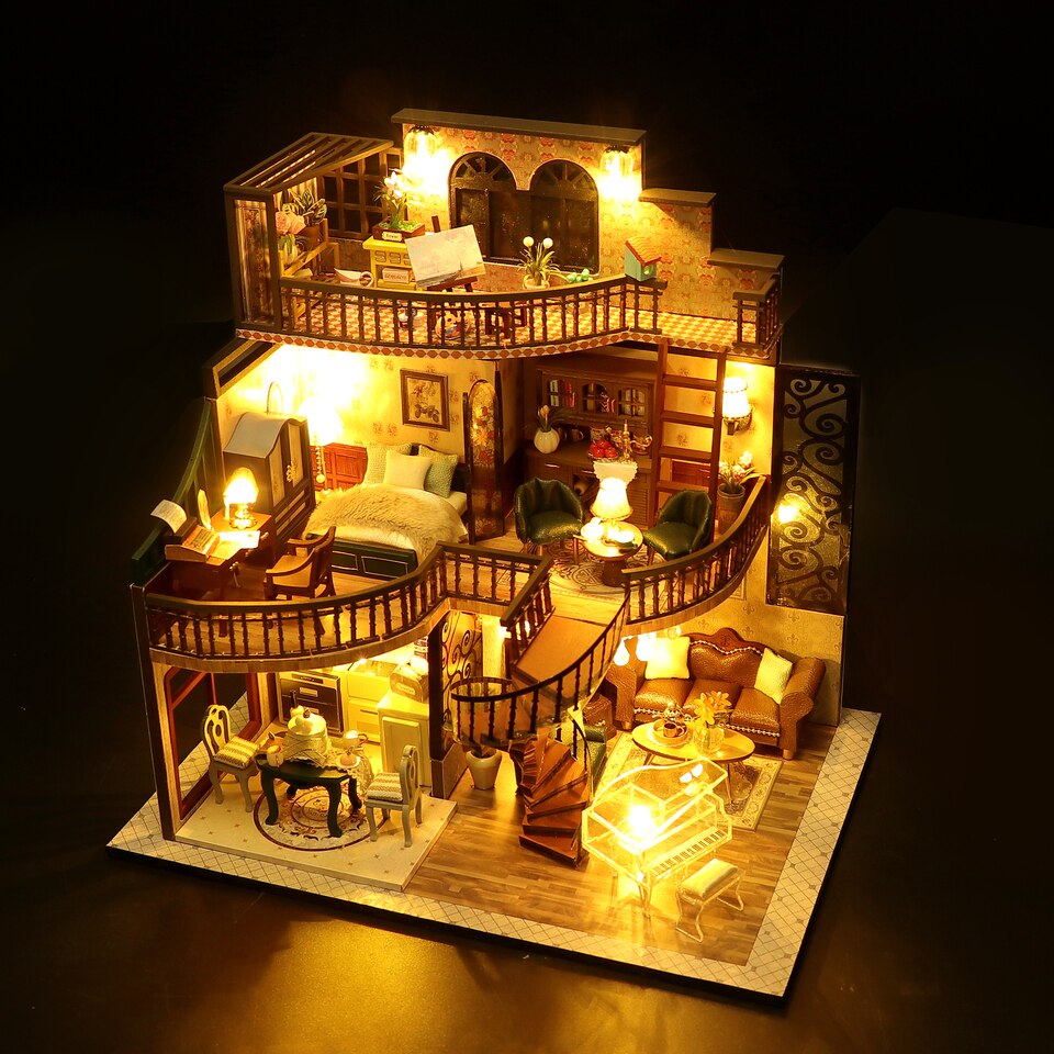Modern Loft European DIY Miniature House Kit