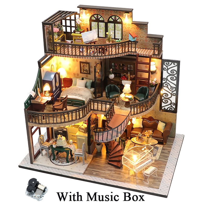 Modern Loft European DIY Miniature House Kit