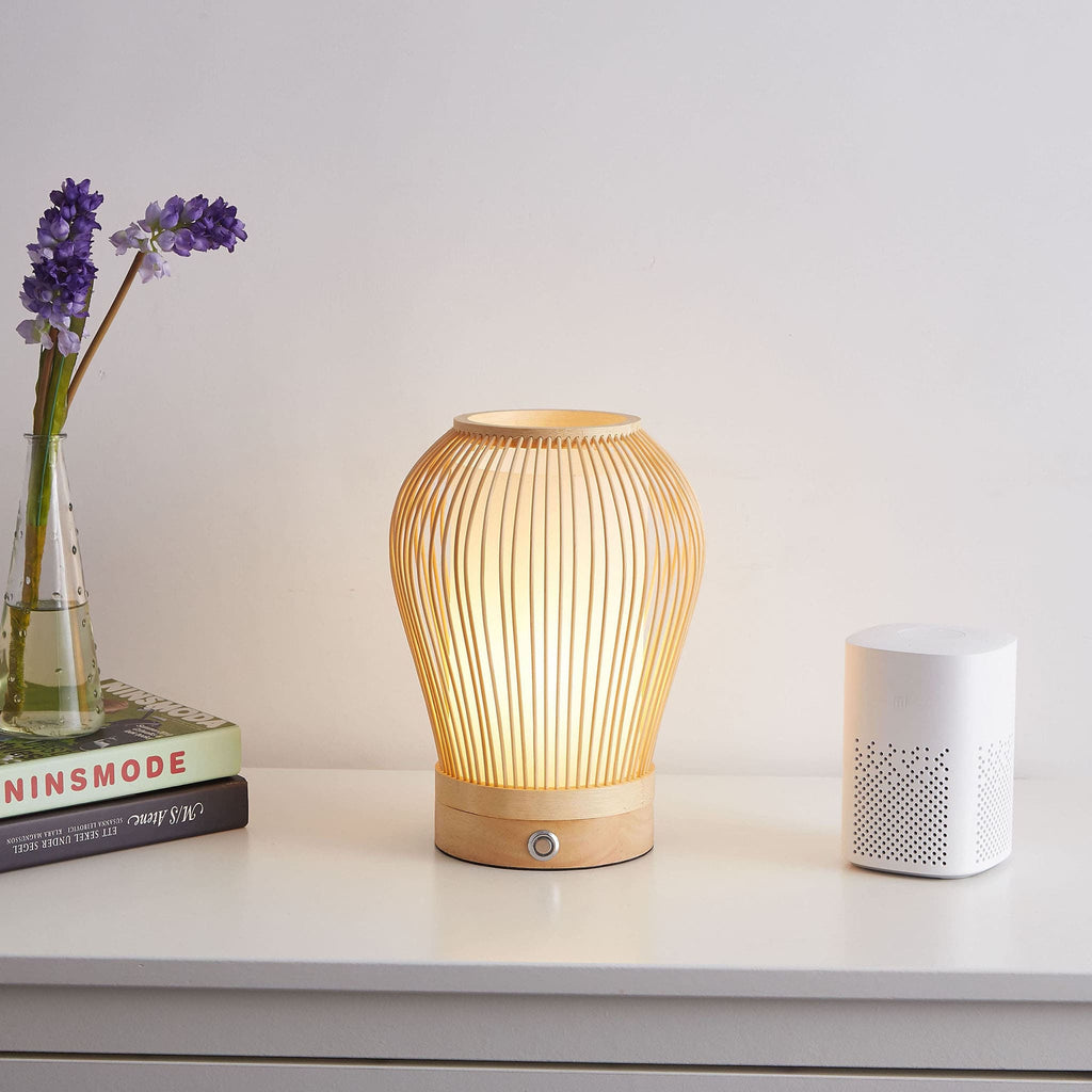Rechargeable Woven Bamboo Table Lamp