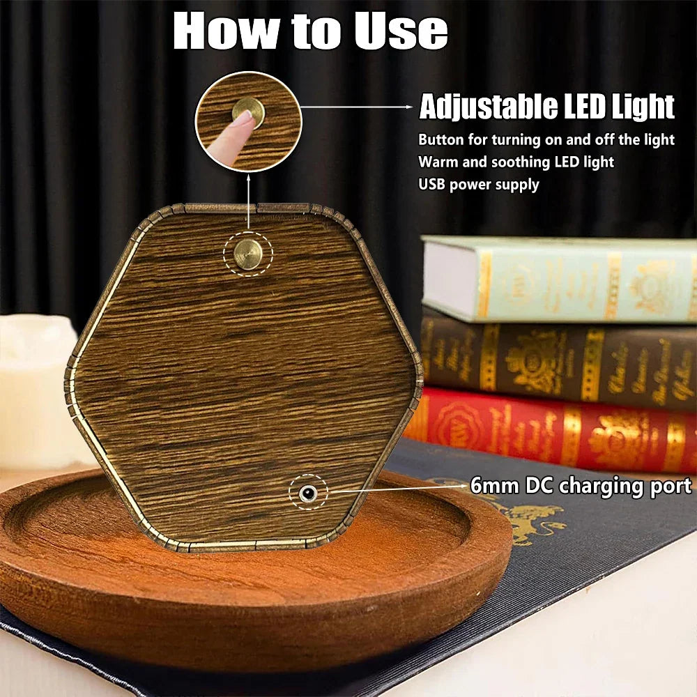 Professor Cat's Library DIY Wooden 3D Night Light Kit