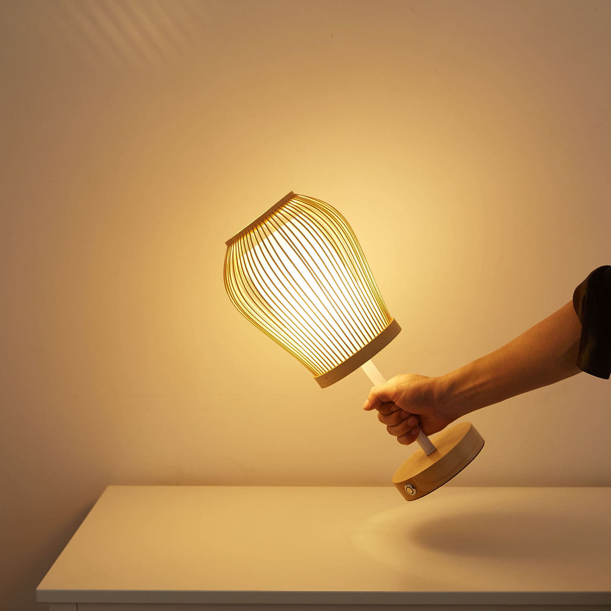 Rechargeable Bamboo Zen Table Lamp
