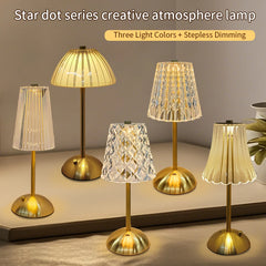 StarGlow Crystal Cordless Table Lamp — Touch Dimmer
