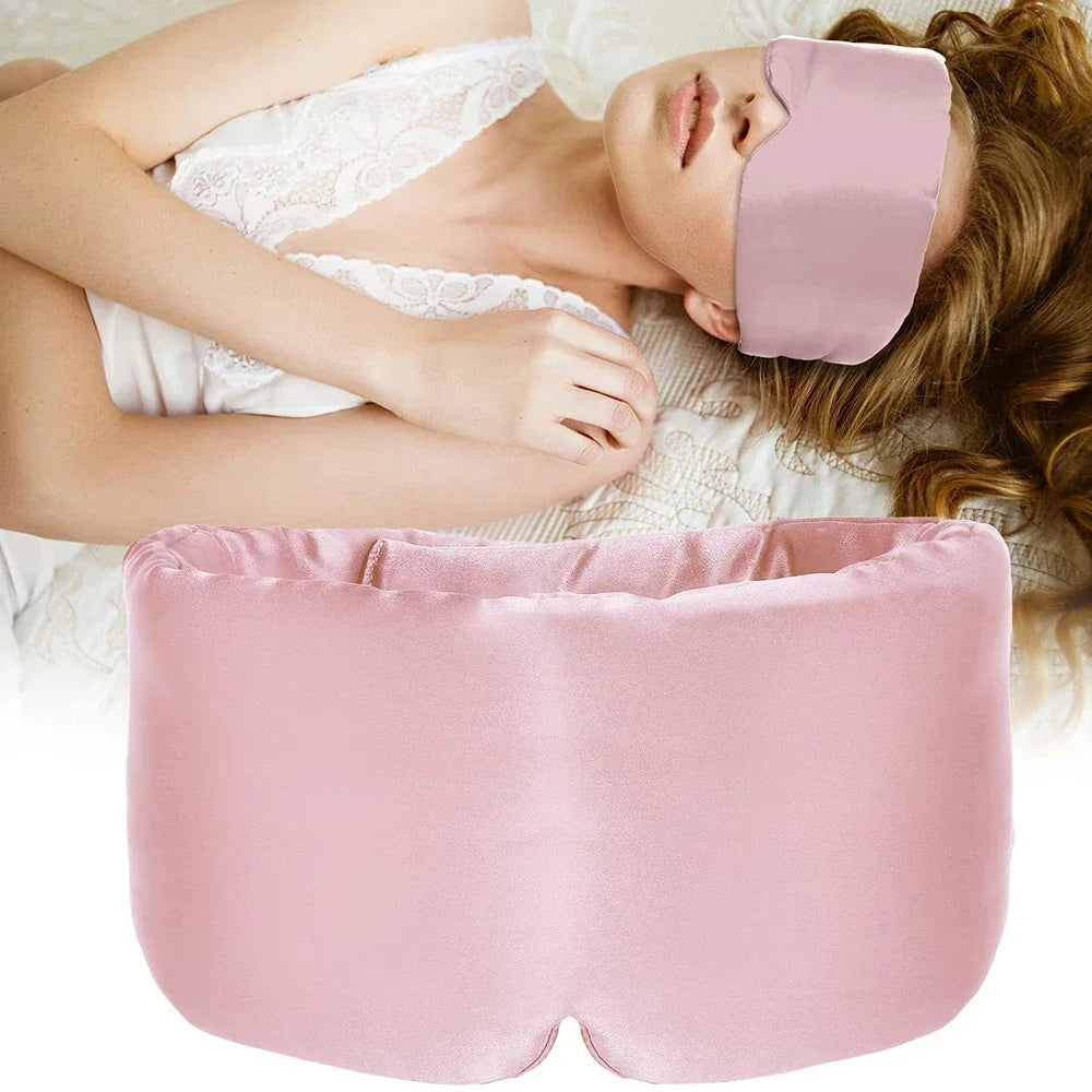 Mulberry Silk Sleep Mask Padded, Light Blocking Eye Mask for Sleeping and Travel, Extra Large