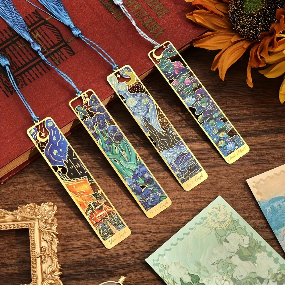 ArtMark Van Gogh Irises — Brass Metal Bookmark