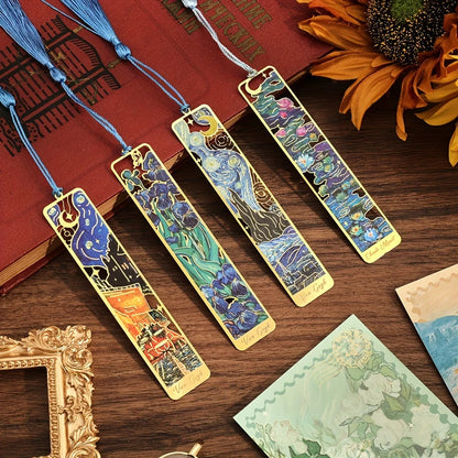 ArtMark Van Gogh Irises — Brass Metal Bookmark
