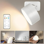 Wall Sconce Rechargeable Battery Operated with Remote, Magnetic LED Wall Light, Dimmable, Motion Sensor Option