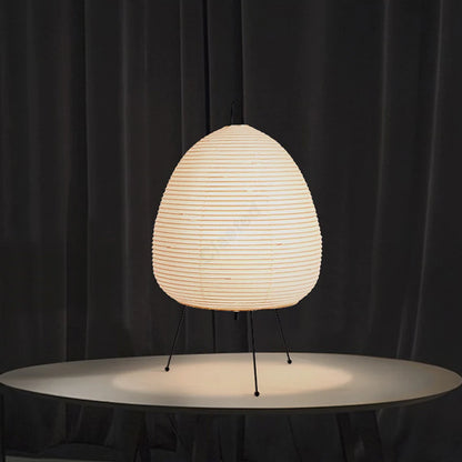 AkariGlow Japanese Rice Paper Table Lamp — E27 Tripod, Wabi-Sabi, Bedroom & Living Room