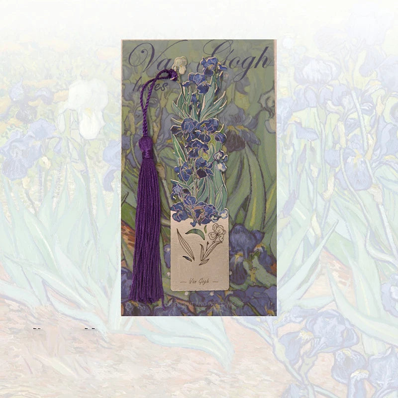 Brass Page Clip Bookmark, Hollow Floral Painting Metal Bookmark, Art Bookmark Gift for Readers