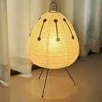 AkariGlow Japanese Rice Paper Table Lamp — E27 Tripod, Wabi-Sabi, Bedroom & Living Room