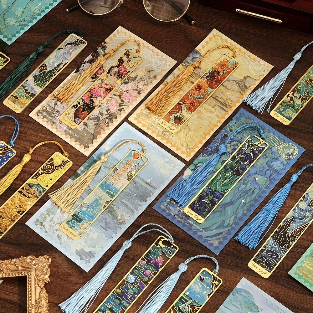 ArtMark Van Gogh Irises — Brass Metal Bookmark