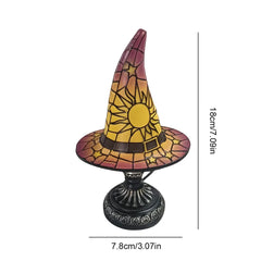 WitchHat Stained Glass Lamp — Mystical Tiffany-Style Decor