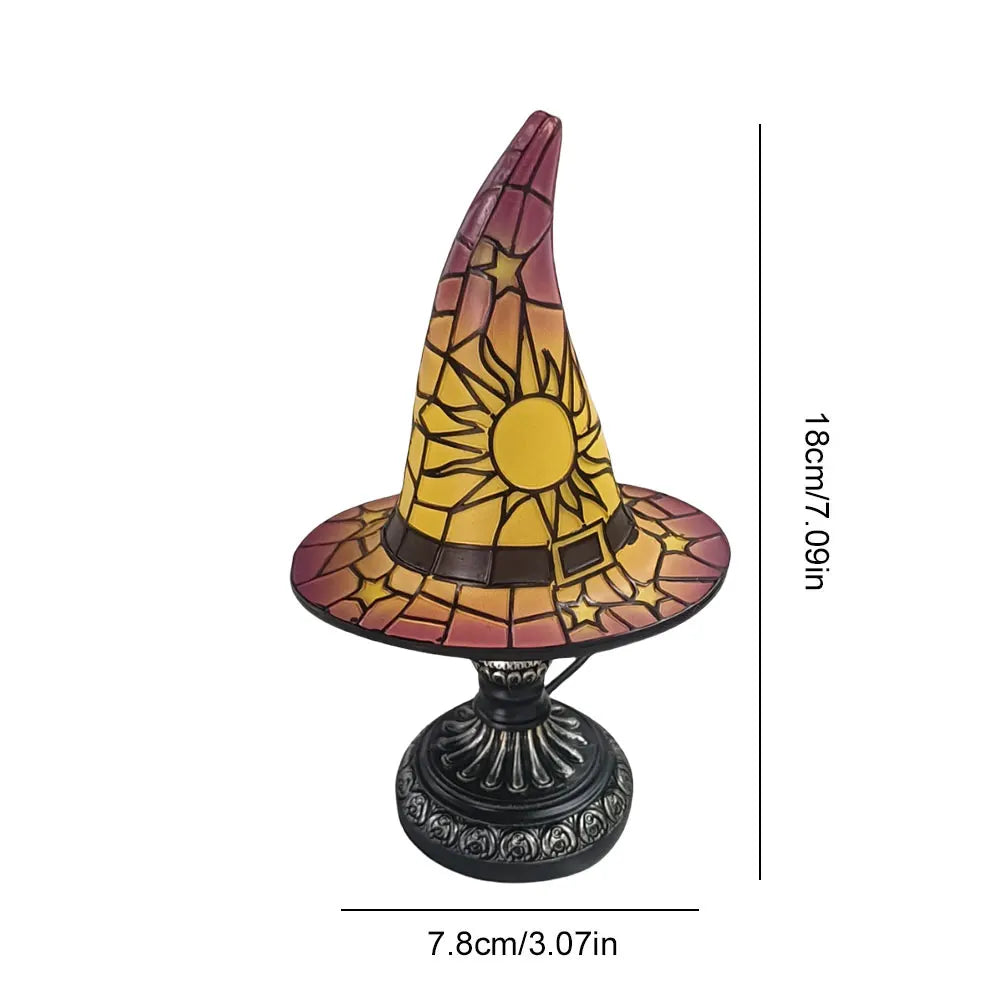 WitchHat Stained Glass Lamp — Mystical Tiffany-Style Decor