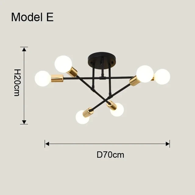 OrbitGlow — Mid-Century Sputnik Ceiling Light