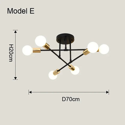 OrbitGlow — Mid-Century Sputnik Ceiling Light