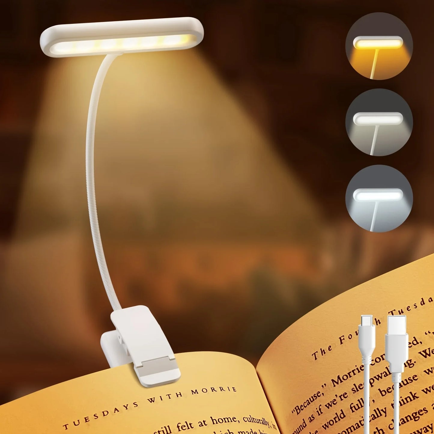 FlexGlow — Rechargeable Gooseneck LED Book Light