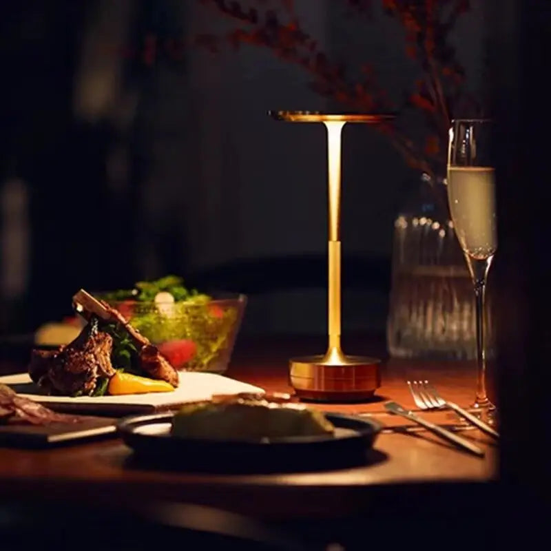 Cordless Table Lamp Rechargeable Retro Frosted Glass Shade, Aluminum LED Lamp, Touch Dimmable