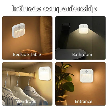SenseGlow Motion Sensor Night Light — Rechargeable, Magnetic, USB-C, 3 Color Temps, Stick-On