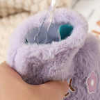 Cute Hot Water Bottle with Plush Cover, Bear Bunny Small Hand Warmer 250ml, Gift