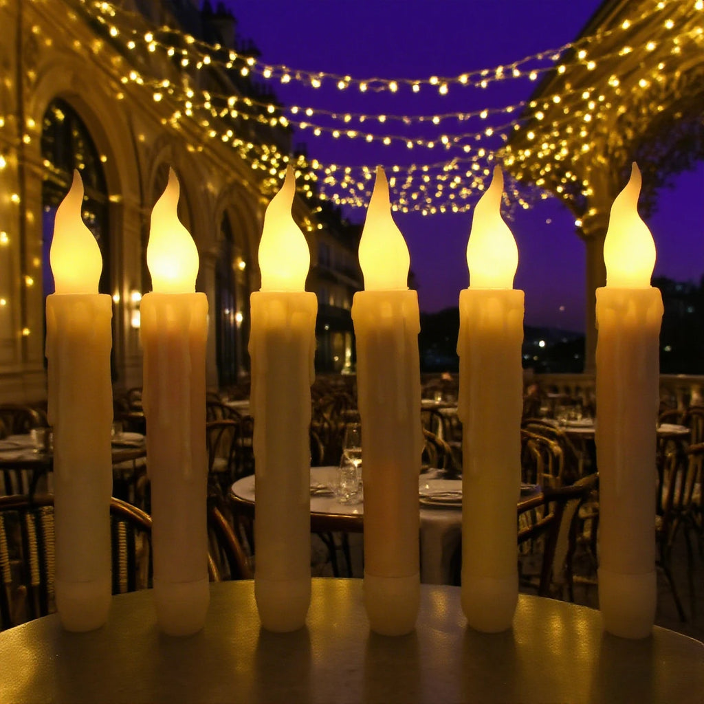 LED Window Candles Battery Operated, 6.5 Inch Flameless Taper Candles for Windows, Christmas, Packs