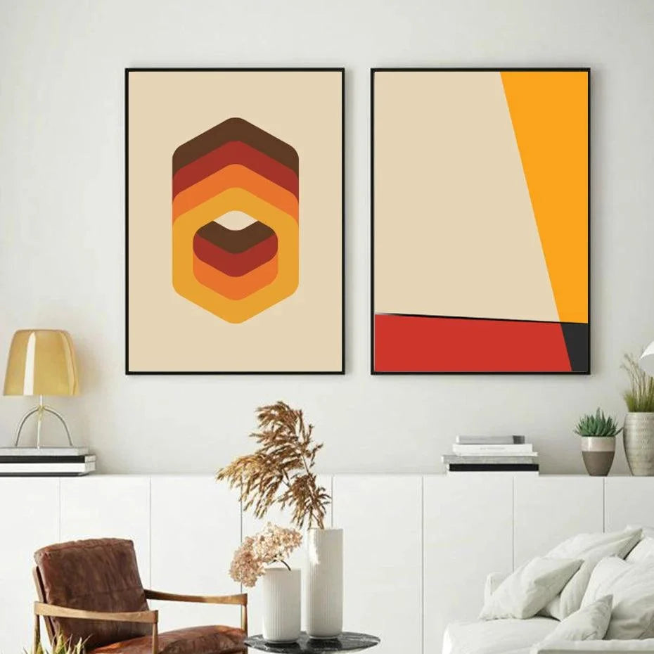 Orange Figures Prints