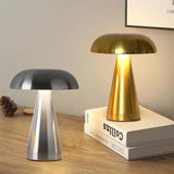 HushGlow — Metal Mushroom Touch Lamp