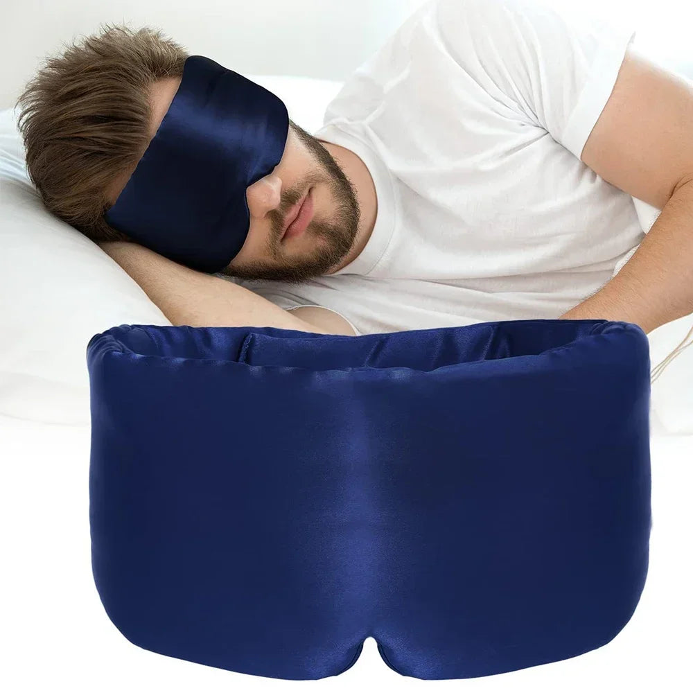 Mulberry Silk Sleep Mask Padded, Light Blocking Eye Mask for Sleeping and Travel, Extra Large