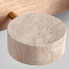 StoneBar Travertine Wall Light — Wood & Stone LED Vanity Bar, 2/3/4 Heads, Wabi-Sabi