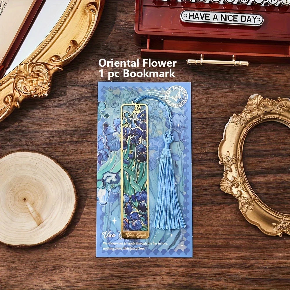 ArtMark Van Gogh Irises — Brass Metal Bookmark