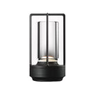 Cordless Crystal Table Lamp Rechargeable, Aluminum LED Lamp with Clear Glass Shade, 3 Color Dimmable