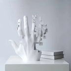 Nordic Resin Palm Sculpture – Minimalist Shelf Art Piece