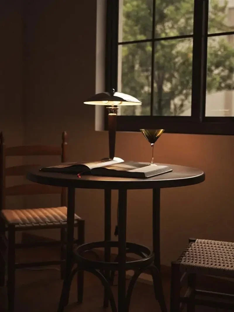 Polaris Wood & Chrome Desk Lamp
