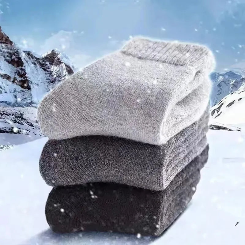 Wool Socks Thick Thermal Winter Socks, Warm Wool Blend Crew Socks for Women and Men, Cozy Home Socks