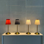 Cordless Table Lamp Rechargeable with Pleated Fabric Shade, Touch Dimmable LED Nightstand Lamp